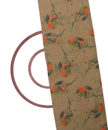kahki green colour tie dye print georgette fabric